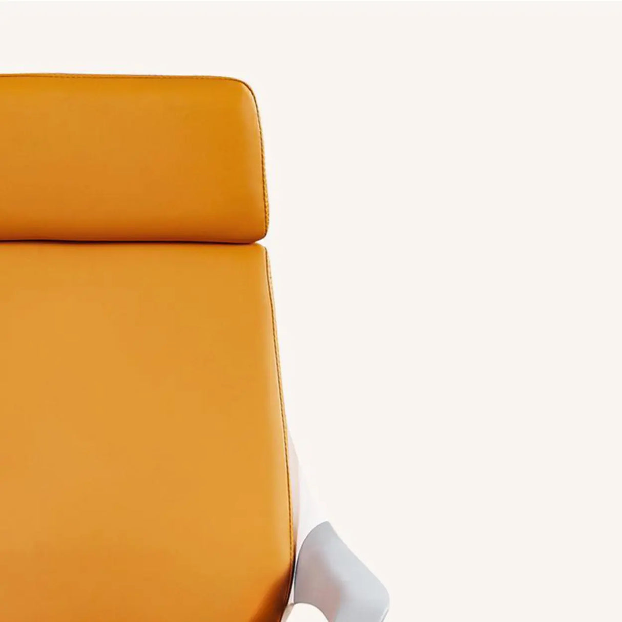 Orange Ergonomic Leather Lumbar Support Office Chair Image - 4