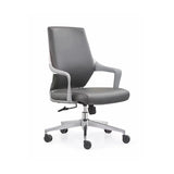 Orange Ergonomic Leather Lumbar Support Office Chair Image - 7
