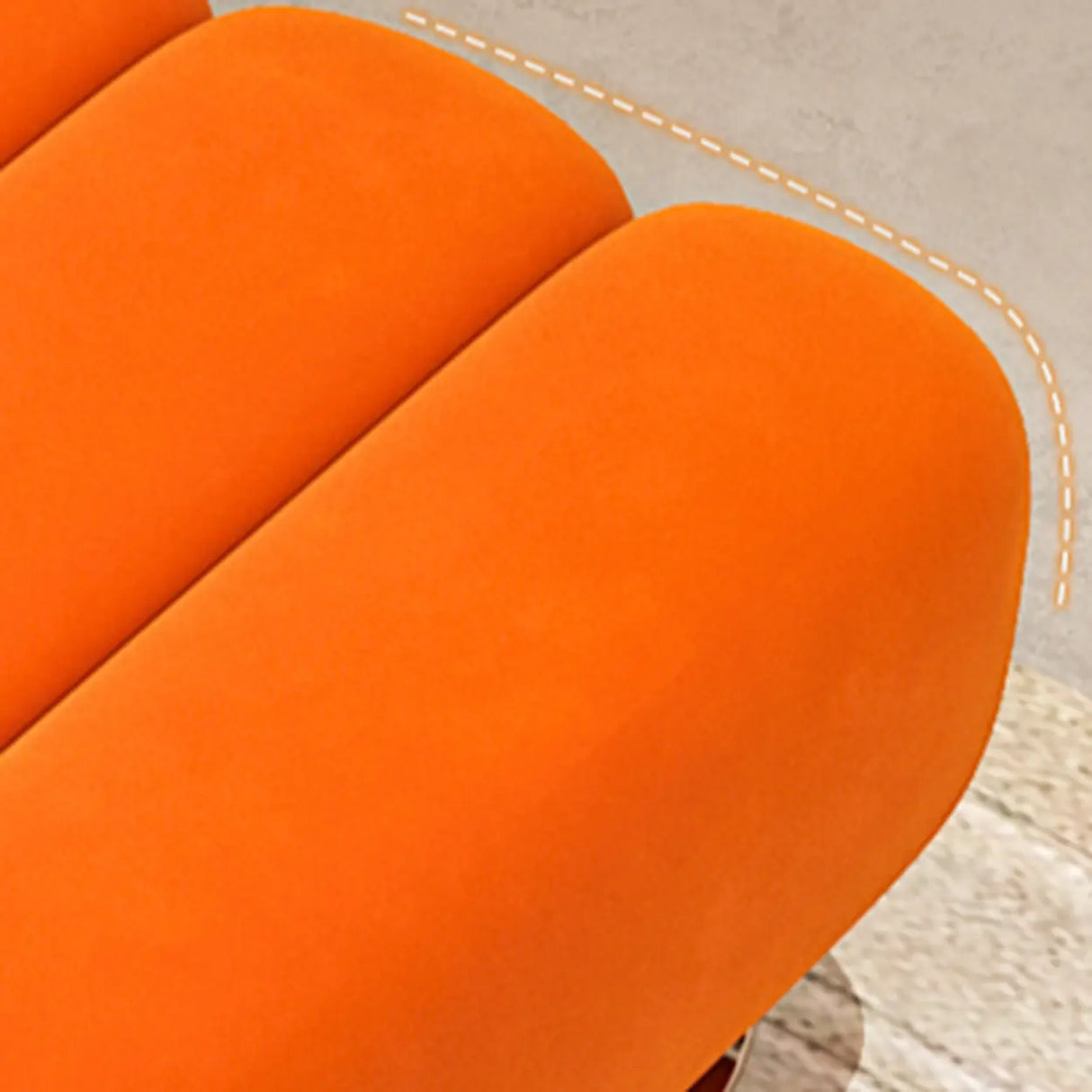 Orange Flannel Upholstered Corner Left-Arm Chaise Image - 10