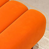 Orange Flannel Upholstered Corner Left-Arm Chaise Image - 10