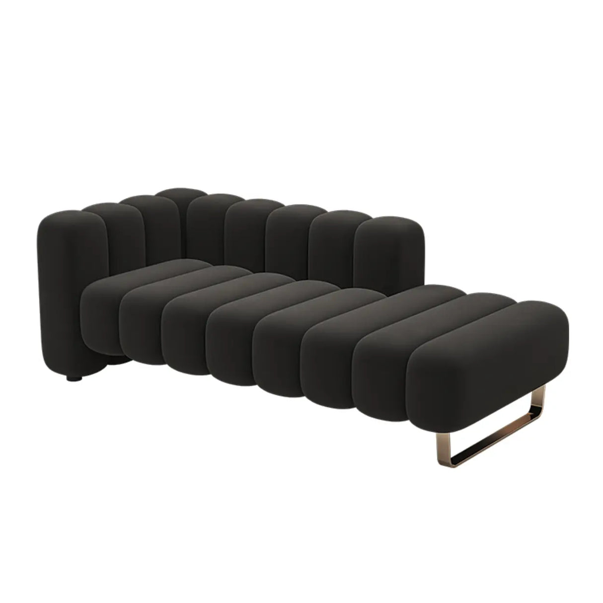 Orange Flannel Upholstered Corner Left-Arm Chaise Image - 5