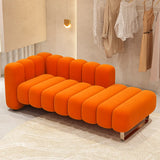 Orange Flannel Upholstered Corner Left-Arm Chaise Image - 8