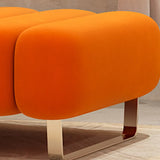 Orange Flannel Upholstered Corner Left-Arm Chaise Image - 9