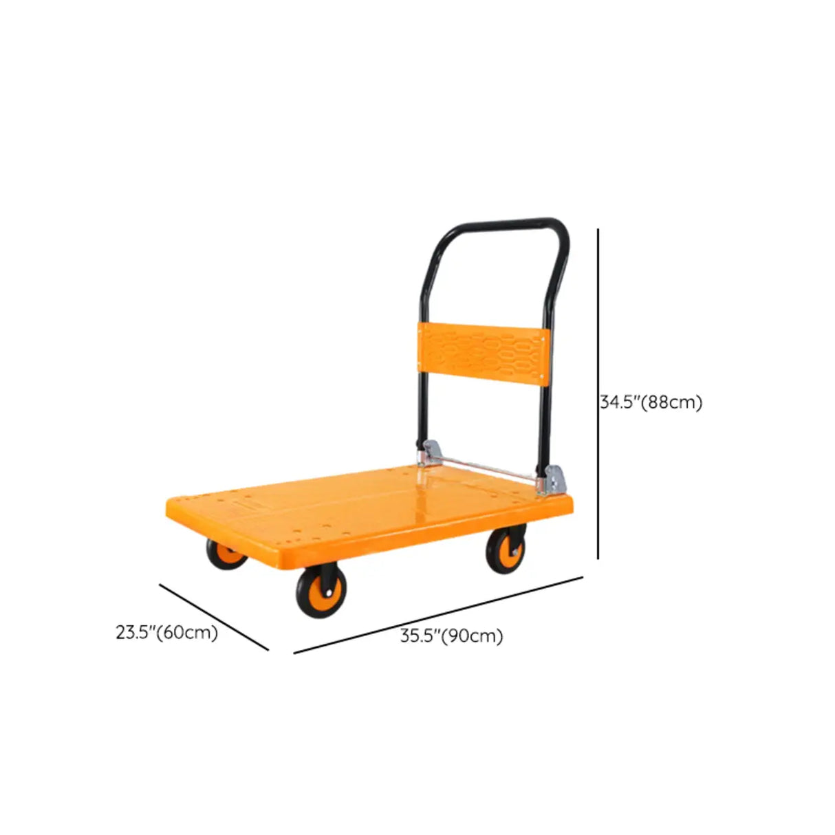 Orange Flat Narrow Width Height Standard Utility Cart 