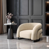 Orange Frosted Velvet Sloped Arms Fixed Back Arm Chair Image - 2