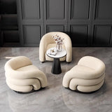 Orange Frosted Velvet Sloped Arms Fixed Back Arm Chair Image - 3