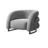 Orange Frosted Velvet Sloped Arms Fixed Back Arm Chair Image - 9