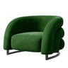 Orange Frosted Velvet Sloped Arms Fixed Back Arm Chair Image - 5