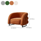 Orange Frosted Velvet Sloped Arms Fixed Back Arm Chair #size
