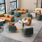 Orange Green Metal Frame Sofa Seating Group with Legs Image - 1