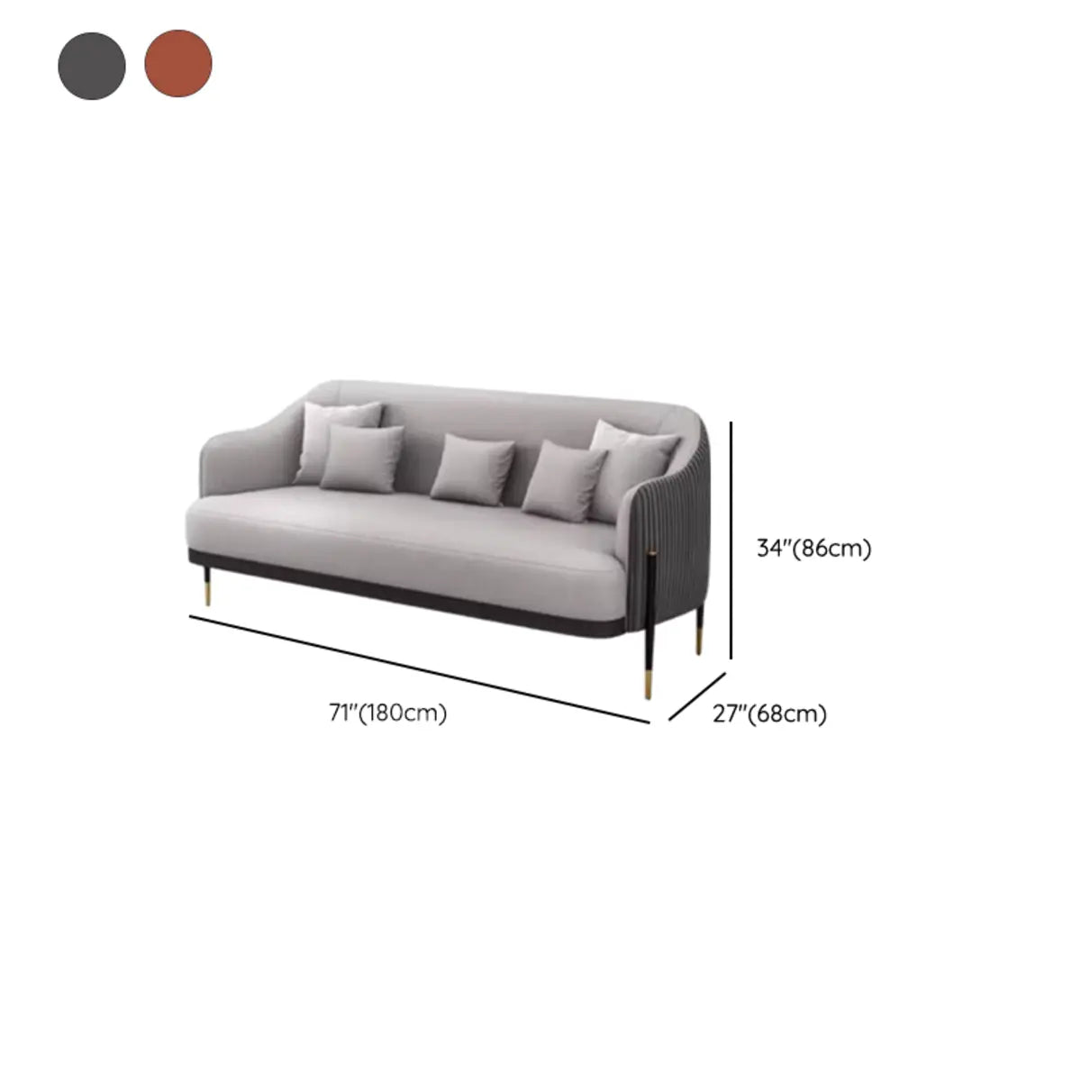 Orange Green Metal Frame Sofa Seating Group with Legs Image - 17