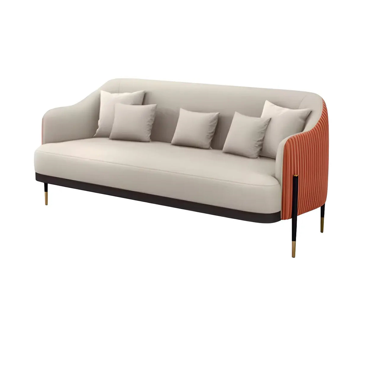 Orange Green Metal Frame Sofa Seating Group with Legs Image - 13