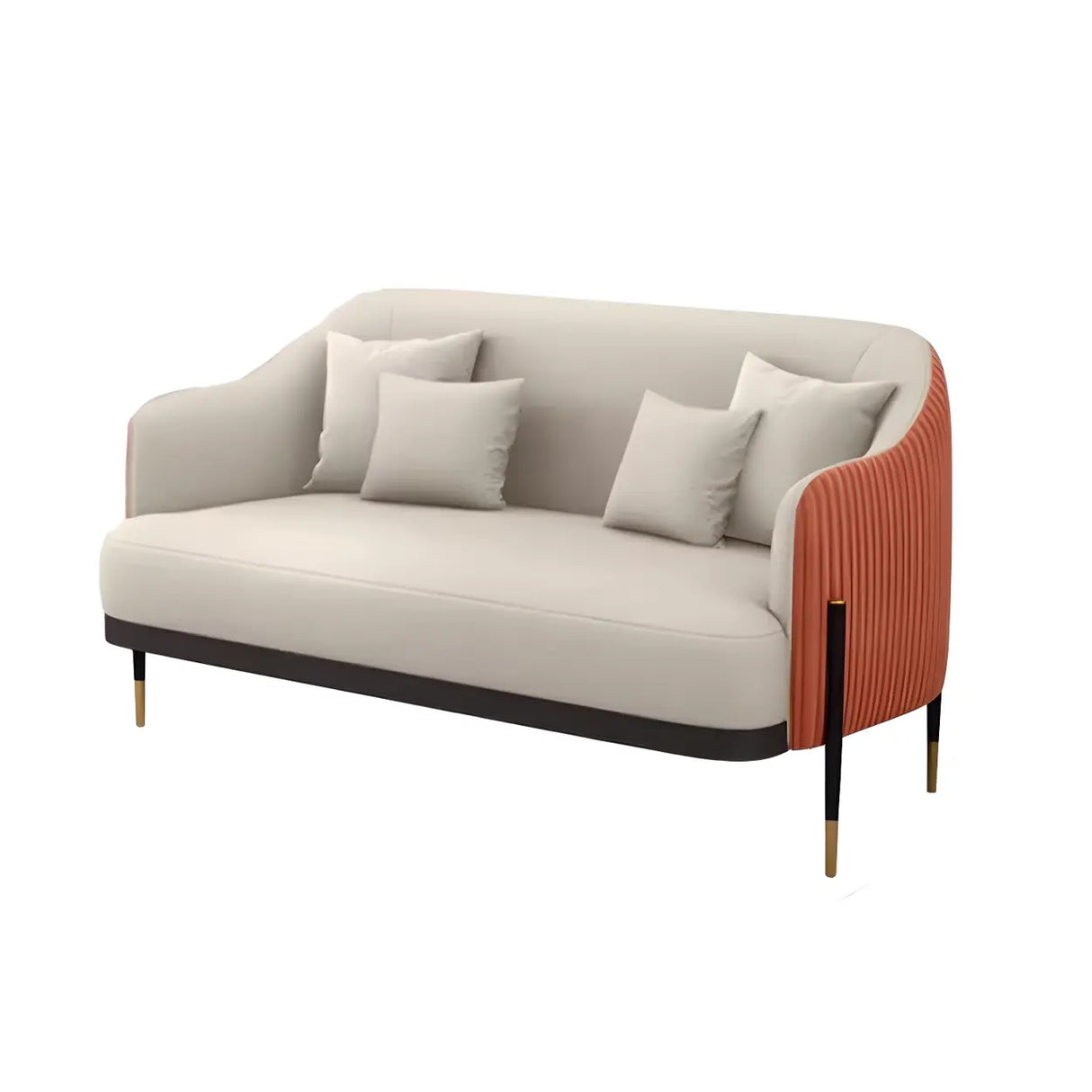 Orange Green Metal Frame Sofa Seating Group with Legs Image - 9