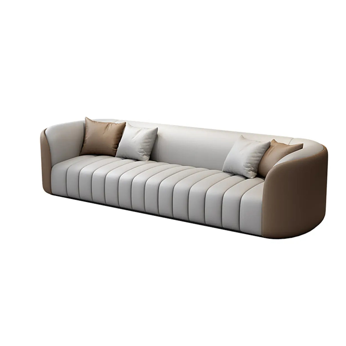 Orange Grey Leather Upholstered Back Reception Sofa Set Image - 12