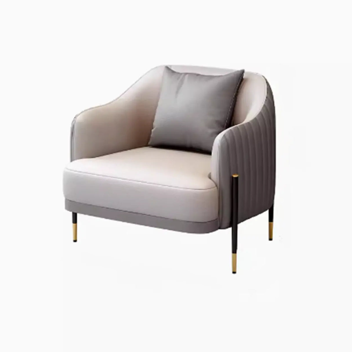 Orange Grey Leather Upholstered Back Reception Sofa Set Image - 19