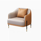 Orange Grey Leather Upholstered Back Reception Sofa Set Image - 21