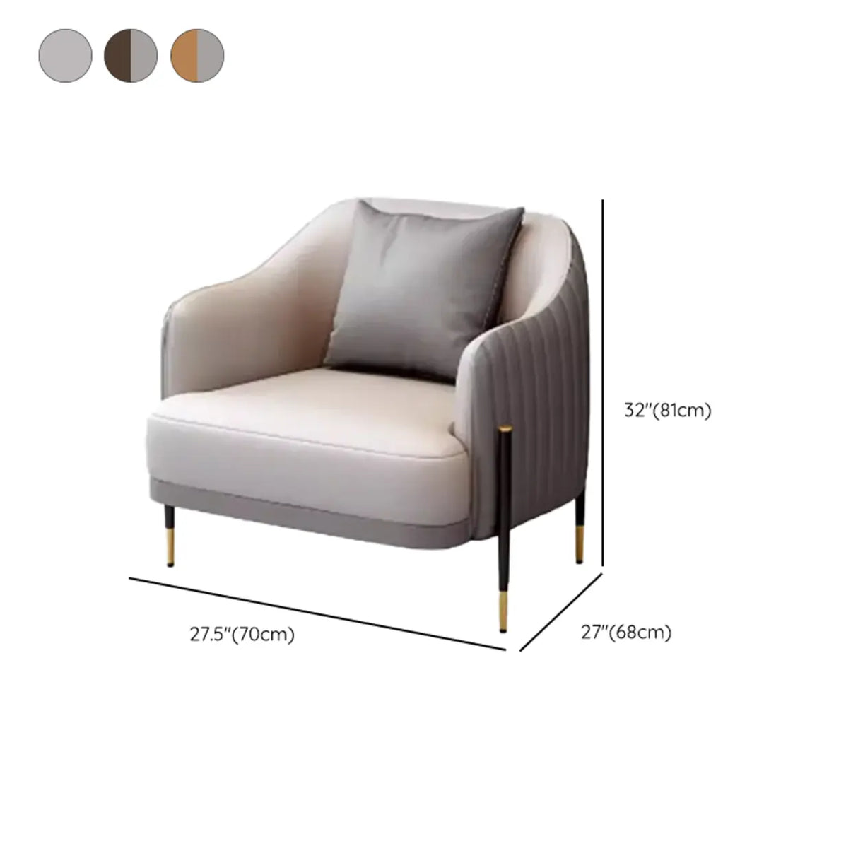 Orange Grey Leather Upholstered Back Reception Sofa Set 