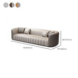 Orange Grey Leather Upholstered Back Reception Sofa Set Image - 23