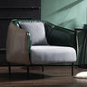 Orange Houndstooth Linen Fixed Back Foam Fill Arm Chair Image - 3