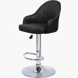 Orange Leather Armrest Adjustable Swivel Bar Stool Image - 20