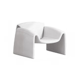 Orange Leather Fixed Back Sled Arm Chair with Pillow Image - 10