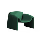 Orange Leather Fixed Back Sled Arm Chair with Pillow Image - 11