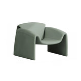 Orange Leather Fixed Back Sled Arm Chair with Pillow Image - 12