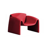 Orange Leather Fixed Back Sled Arm Chair with Pillow Image - 13