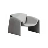 Orange Leather Fixed Back Sled Arm Chair with Pillow Image - 15