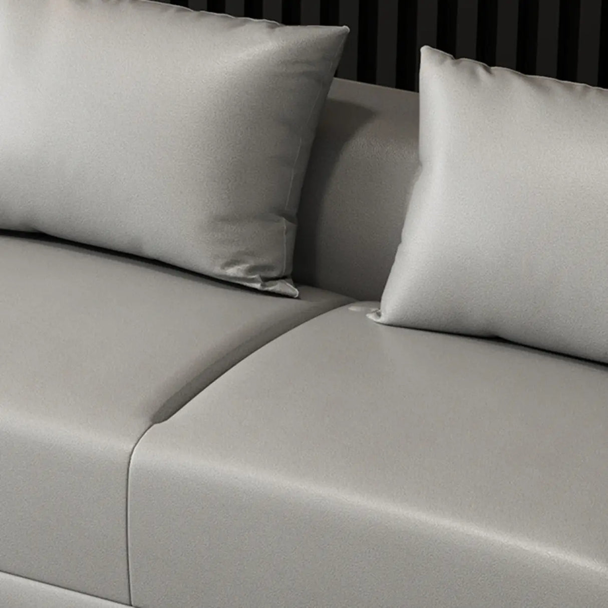 Orange Leather Tuxedo Arm Tight Back Black Leg Loveseat Image - 16