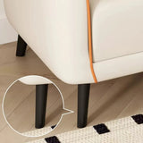 Orange Leather Tuxedo Arm Tight Back Black Leg Loveseat Image - 17