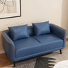 Orange Leather Tuxedo Arm Tight Back Black Leg Loveseat Image - 19