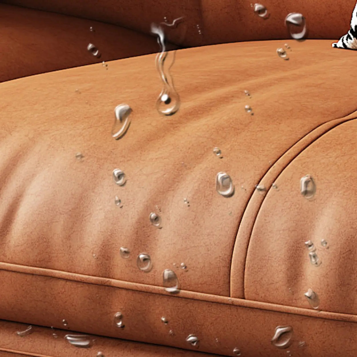 Orange Loose Back Pillow Top Arm Latex Fill Sofa Image - 12
