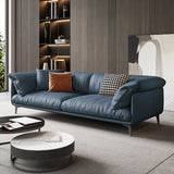 Orange Loose Back Pillow Top Arm Latex Fill Sofa Image - 2