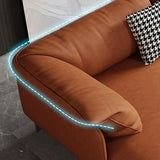 Orange Loose Back Pillow Top Arm Latex Fill Sofa Image - 6
