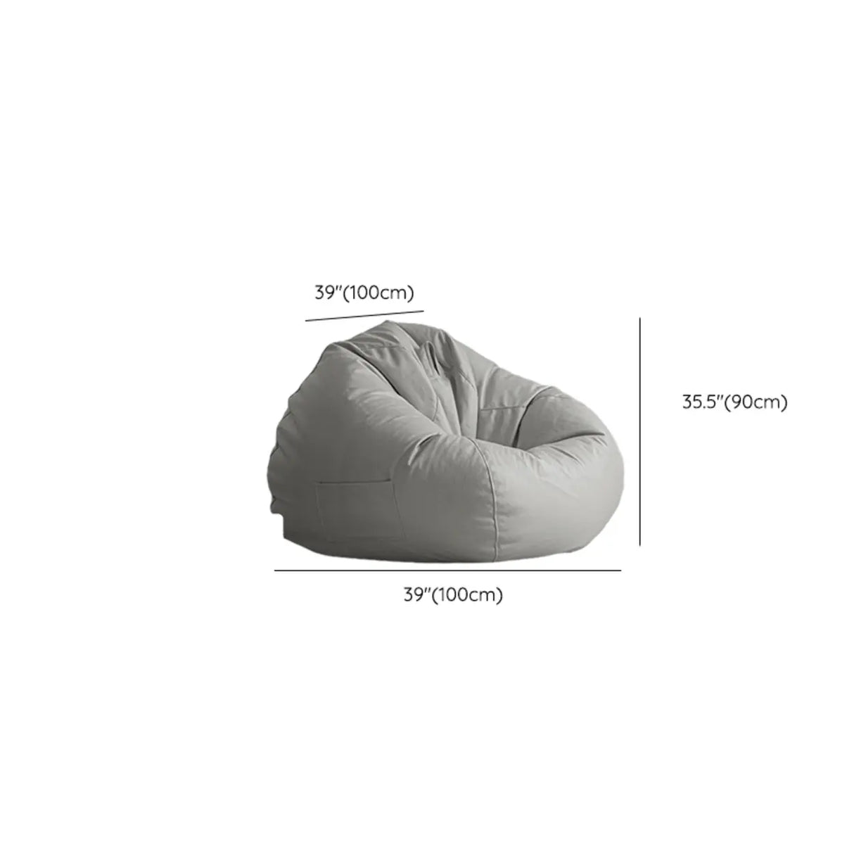 Orange Medium Solid Color Bean Bag Chair with Storage Image - 10