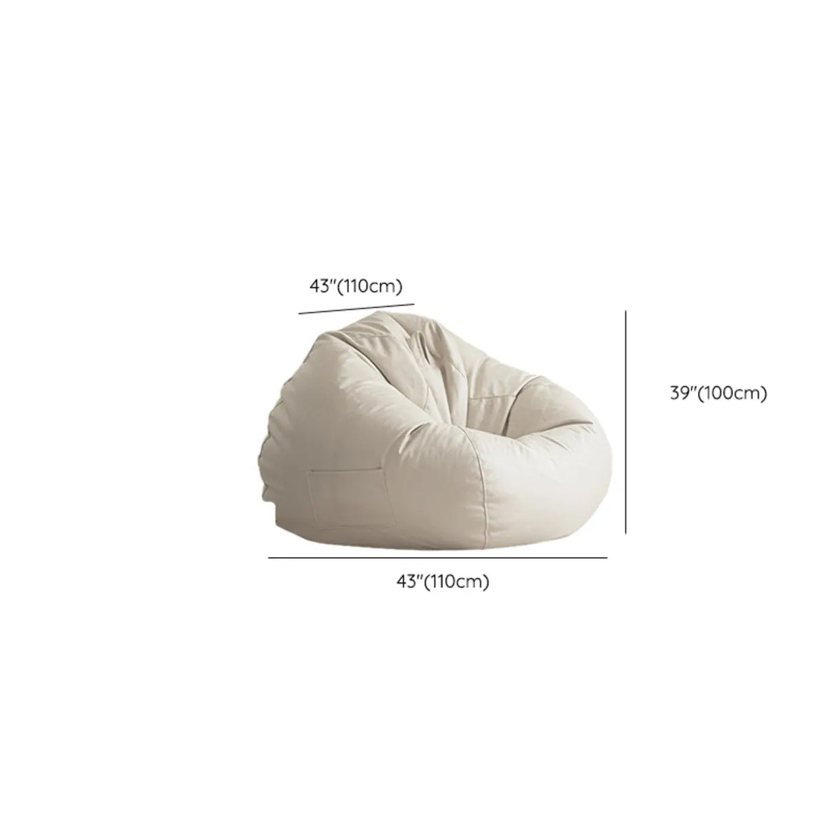 Orange Medium Solid Color Bean Bag Chair with Storage Image - 13