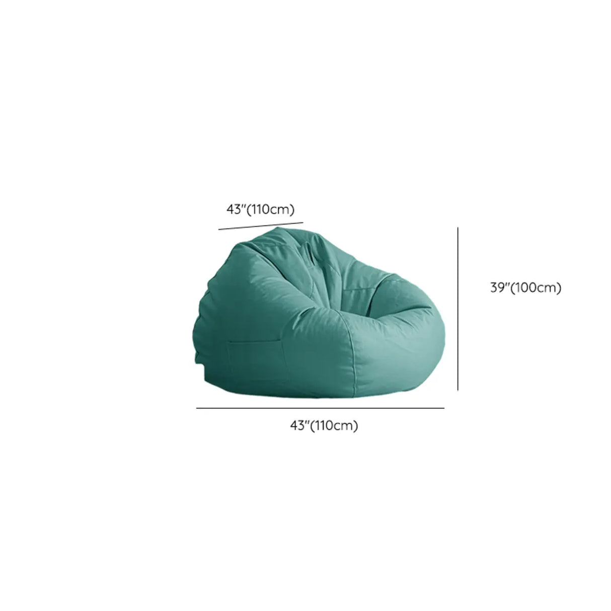 Orange Medium Solid Color Bean Bag Chair with Storage Image - 17