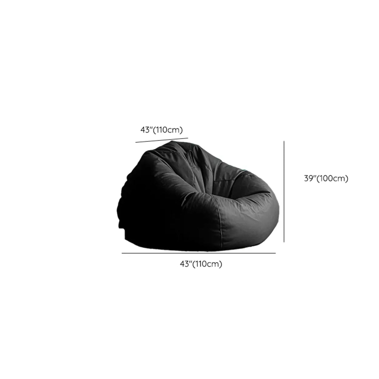 Orange Medium Solid Color Bean Bag Chair with Storage Image - 19