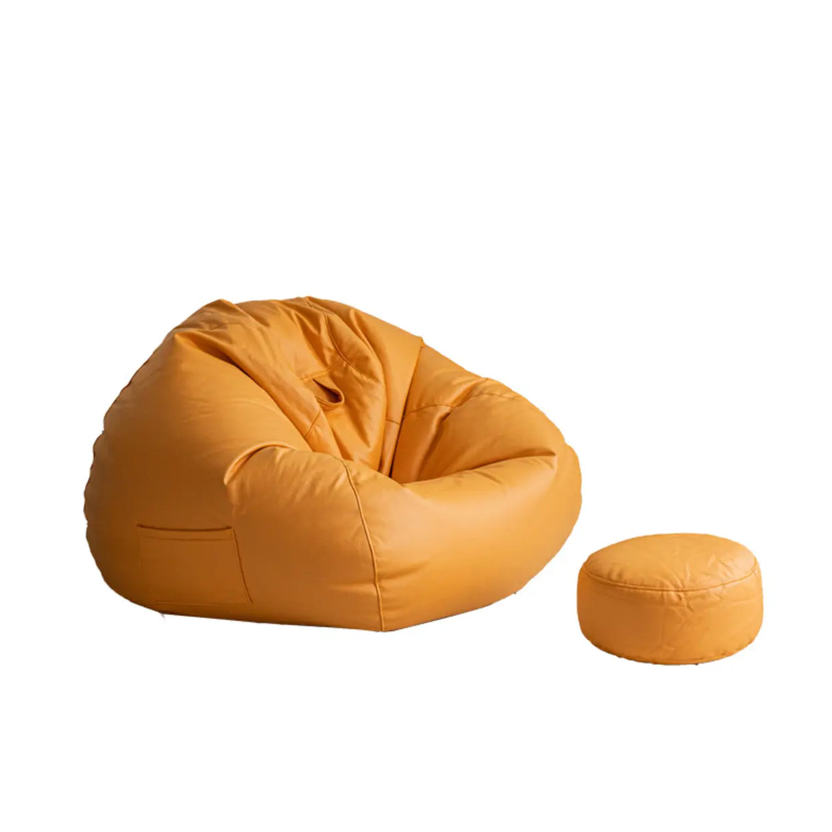 Orange Medium Solid Color Bean Bag Chair with Storage Image - 3