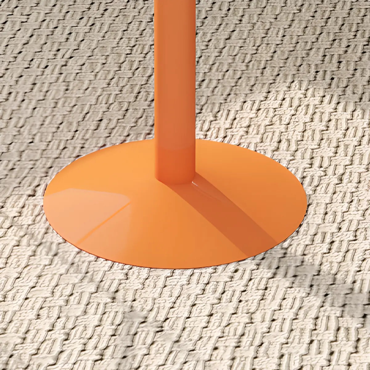 Orange Orbicular Round Metal Medium Bar Table with Shelf Image - 14