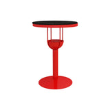Orange Orbicular Round Metal Medium Bar Table with Shelf Image - 15