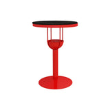 Orange Orbicular Round Metal Medium Bar Table with Shelf Image - 15