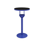 Orange Orbicular Round Metal Medium Bar Table with Shelf Image - 5