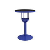 Orange Orbicular Round Metal Medium Bar Table with Shelf Image - 7
