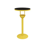 Orange Orbicular Round Metal Medium Bar Table with Shelf Image - 9