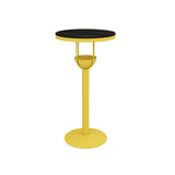 Orange Orbicular Round Metal Medium Bar Table with Shelf Image - 9