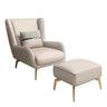 Orange Pillow Back Four Legs Accent Chair with Footrest Image - 11
