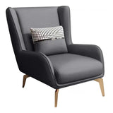 Orange Pillow Back Four Legs Accent Chair with Footrest Image - 18