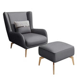 Orange Pillow Back Four Legs Accent Chair with Footrest Image - 19